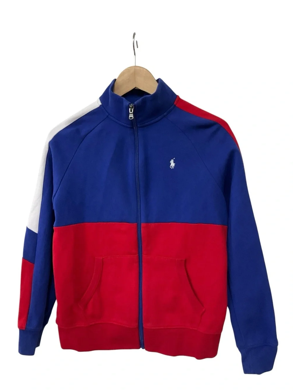 Polo Ralph Lauren Striped Color Block Knit Track Jacket Youth Boys Sz L 14-16